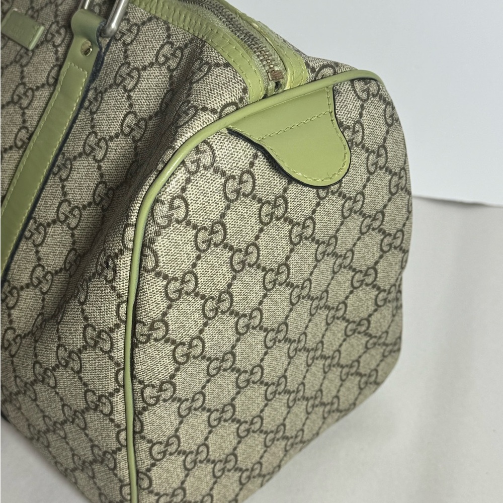 Gucci Beige and Green Monogram Boston Joy Bag - Picture 4 of 16